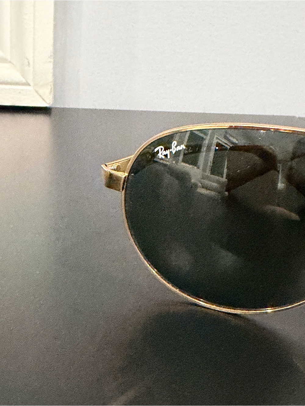 Ray-Ban Gold Aviator Sunglasses with Dark Lenses - Picture 8 of 8